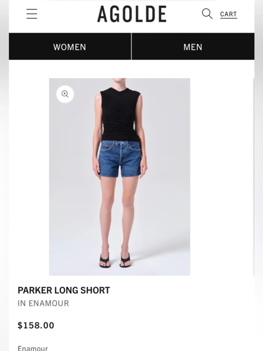 Agolde Enamour Parker Long Denim Shorts - Blue